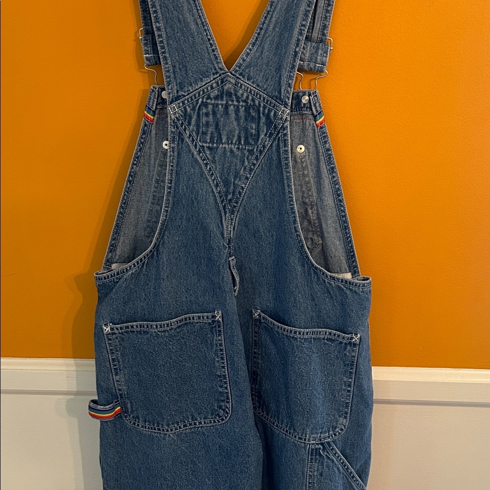 Stylish Denim Overalls with Rainbow Detail - Picture 8 of 9